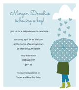 Heart Shower Blue Invitation